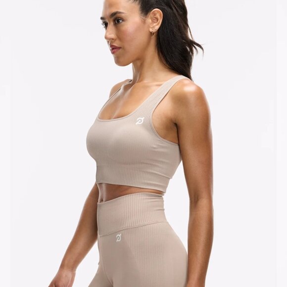 NWT, Peloton, Apparel, Seamless Square Neck Bra, Sand, XS/S - Picture 3 of 6